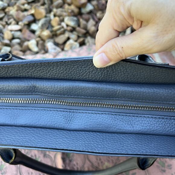 Kate Spade New York Large Gray Baxter Street Fernrose Pebbled Leather Tote Bag - Picture 12 of 16